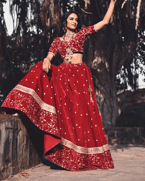 Velvet Lehenga