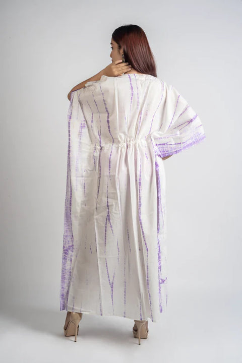 Lavender shibori kaftan