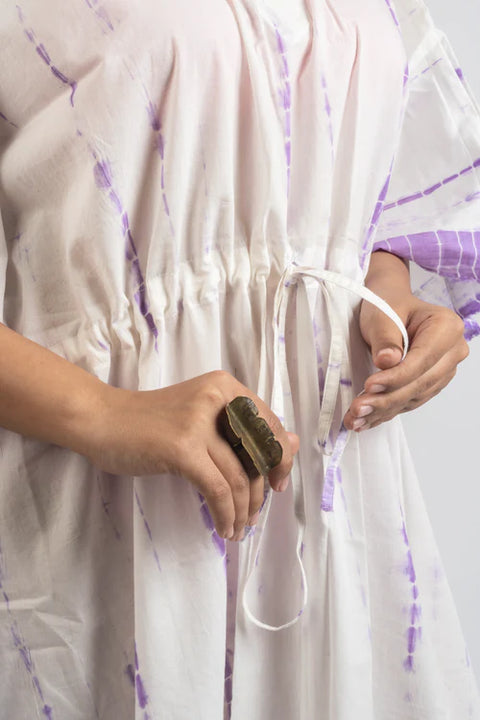 Lavender shibori kaftan