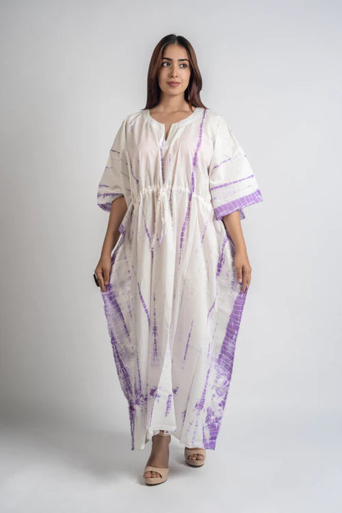 Lavender shibori kaftan