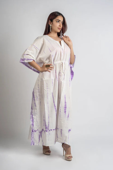 Lavender shibori kaftan