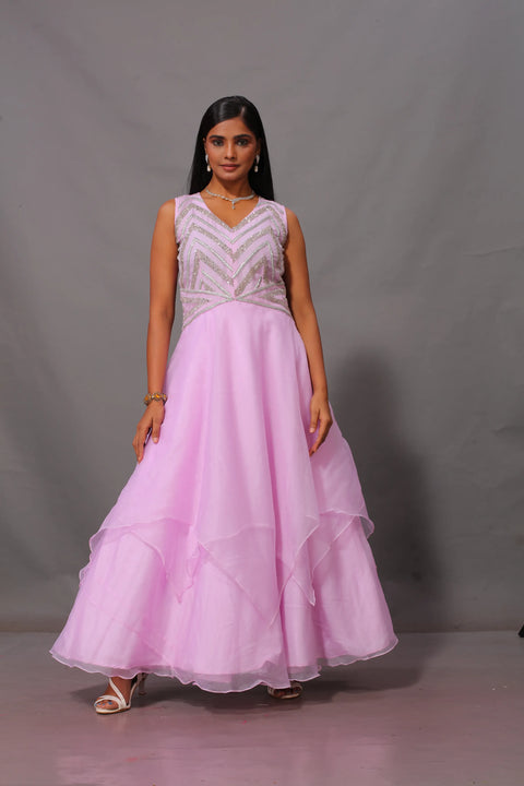 Layered lavender Gown