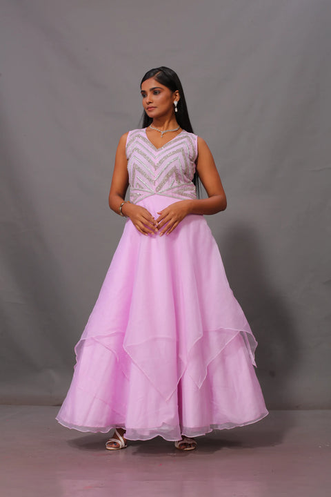 Layered lavender Gown