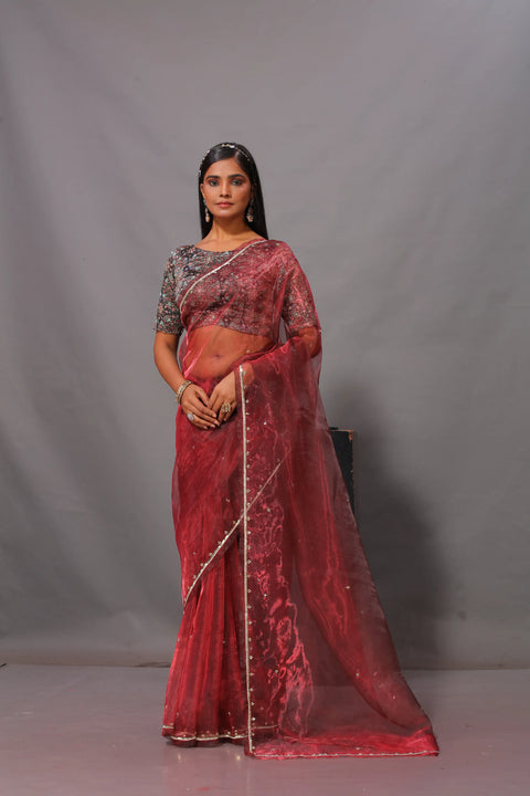 Soft organza saree